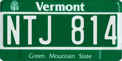 VT license plate NTJ814