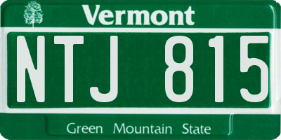 VT license plate NTJ815