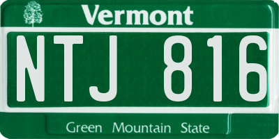 VT license plate NTJ816