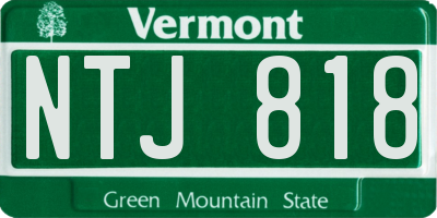 VT license plate NTJ818