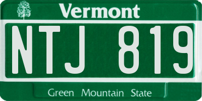 VT license plate NTJ819