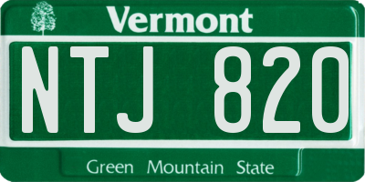 VT license plate NTJ820