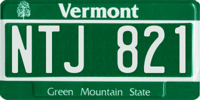 VT license plate NTJ821