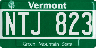 VT license plate NTJ823