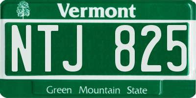 VT license plate NTJ825