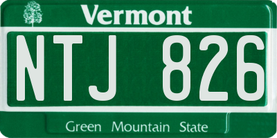 VT license plate NTJ826