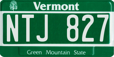 VT license plate NTJ827