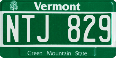 VT license plate NTJ829