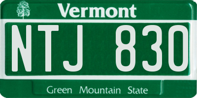 VT license plate NTJ830