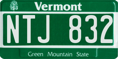 VT license plate NTJ832