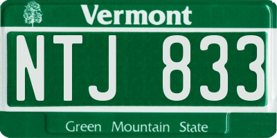 VT license plate NTJ833