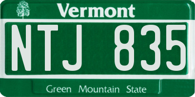 VT license plate NTJ835