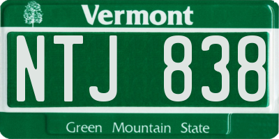 VT license plate NTJ838