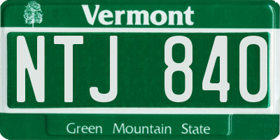 VT license plate NTJ840