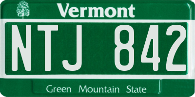 VT license plate NTJ842