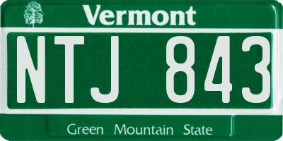 VT license plate NTJ843