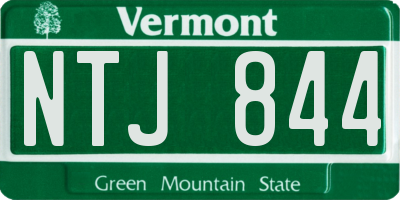 VT license plate NTJ844