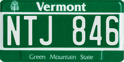 VT license plate NTJ846