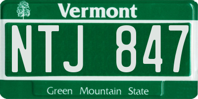 VT license plate NTJ847