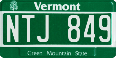 VT license plate NTJ849