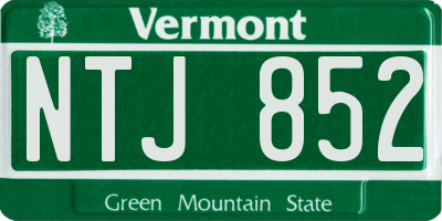 VT license plate NTJ852
