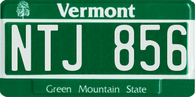 VT license plate NTJ856