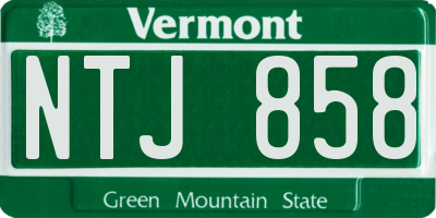 VT license plate NTJ858