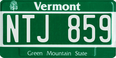 VT license plate NTJ859