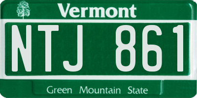 VT license plate NTJ861