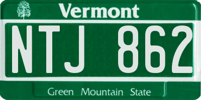 VT license plate NTJ862