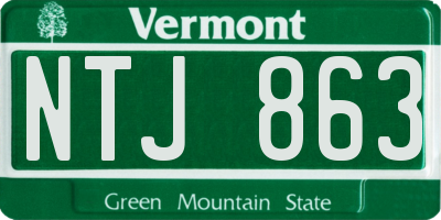 VT license plate NTJ863
