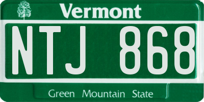 VT license plate NTJ868