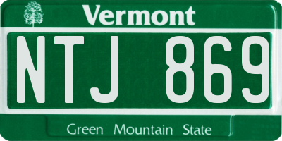 VT license plate NTJ869