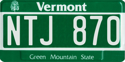VT license plate NTJ870