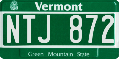 VT license plate NTJ872
