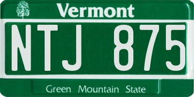 VT license plate NTJ875