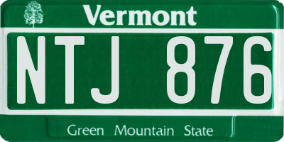 VT license plate NTJ876