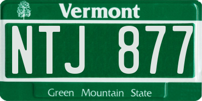 VT license plate NTJ877