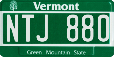 VT license plate NTJ880