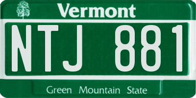 VT license plate NTJ881