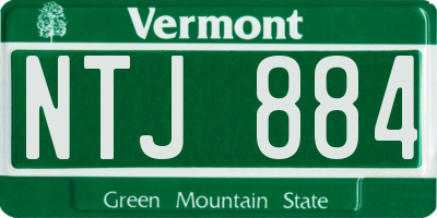 VT license plate NTJ884