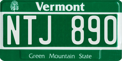 VT license plate NTJ890