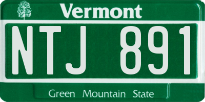 VT license plate NTJ891