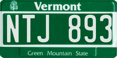 VT license plate NTJ893
