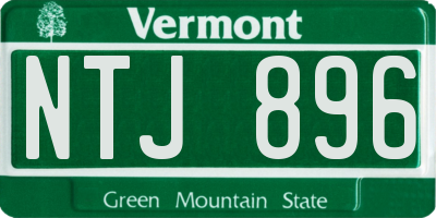 VT license plate NTJ896