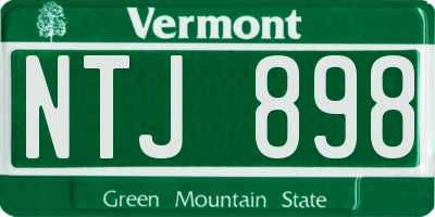 VT license plate NTJ898