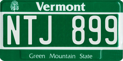 VT license plate NTJ899