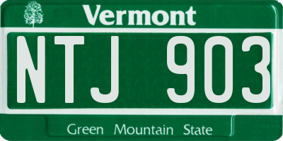 VT license plate NTJ903