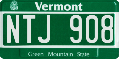 VT license plate NTJ908