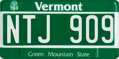 VT license plate NTJ909